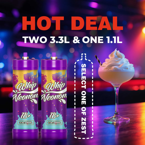2 WHIP NEONOMA 3.3L ORIGINAL FLAVOR & 1 OF ZEST WHIP